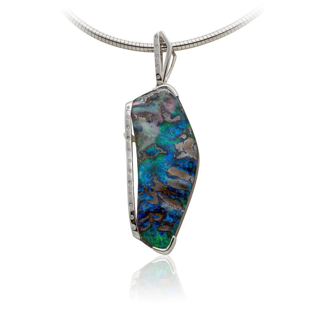 Mens opal deals pendant